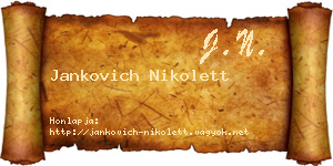 Jankovich Nikolett névjegykártya